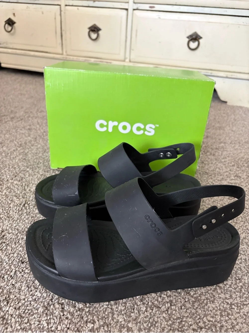 CROCS Black Women's Platform Sandals